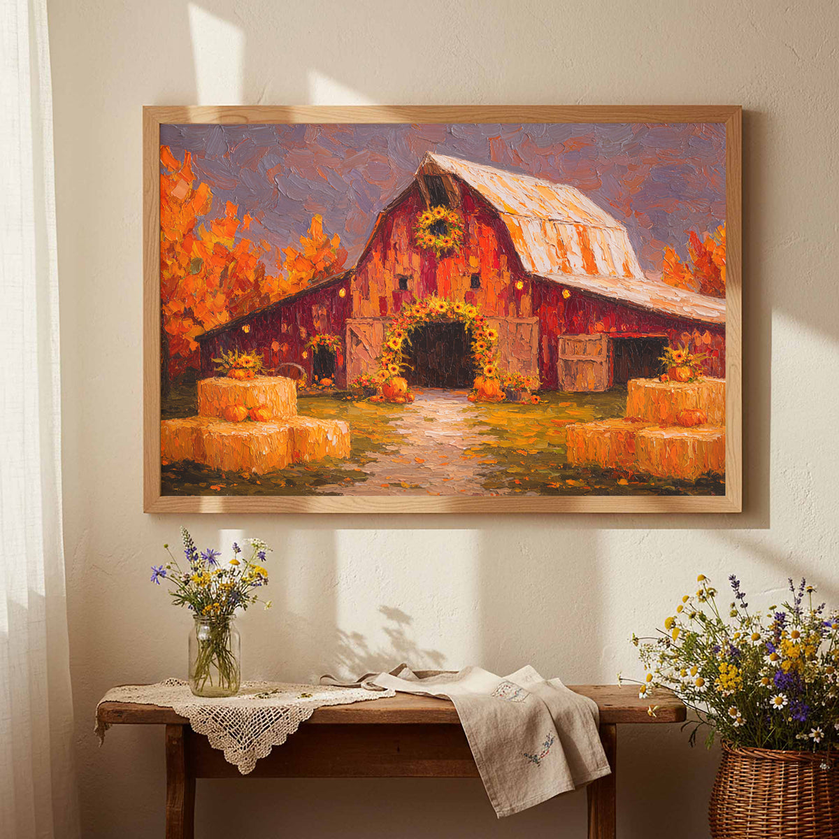 Autumn Barn Wedding Canvas Print — product image 6
