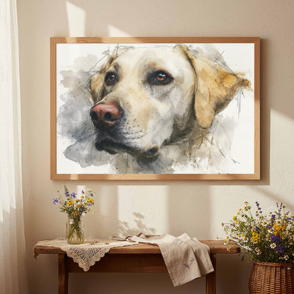 Labrador Dog Portrait Canvas Print – styled room view 4