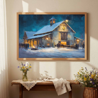 Winter Barn Wedding Wall Art – styled room view 5