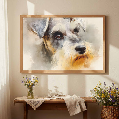 Miniature Schnauzer Canvas Art – styled room view 3