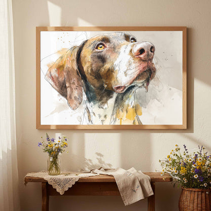 German Shorthaired Pointer Canvas Print – styled room view 3