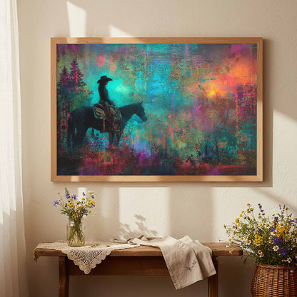 Western Cowgirl Canvas Art – styled room view 5