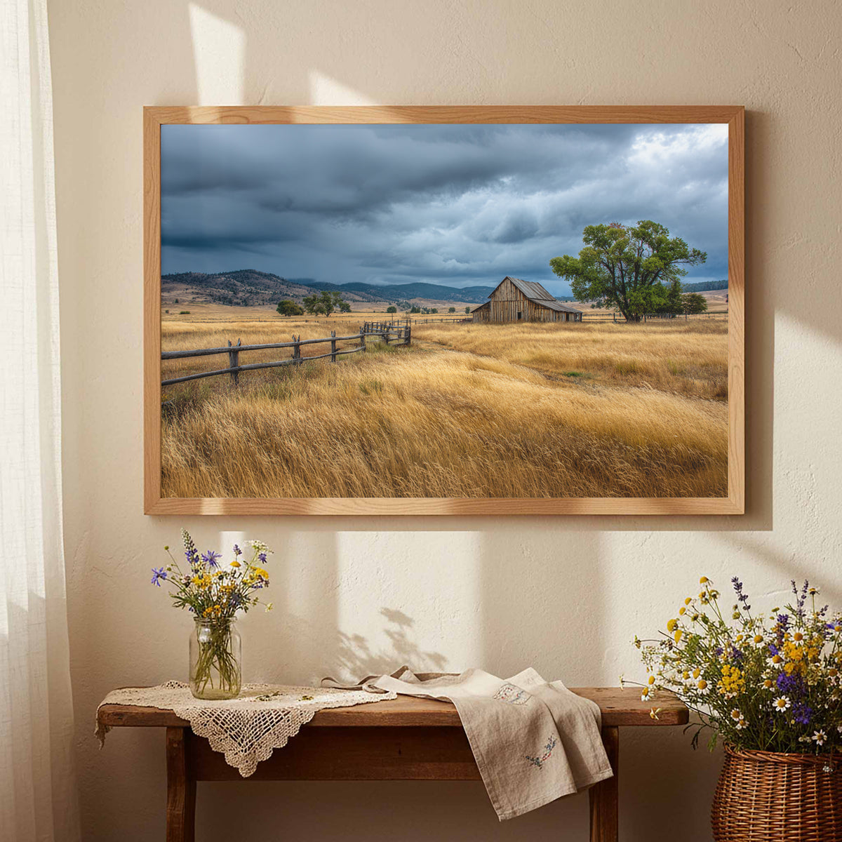 Rustic Barn Canvas Print – styled room view 5