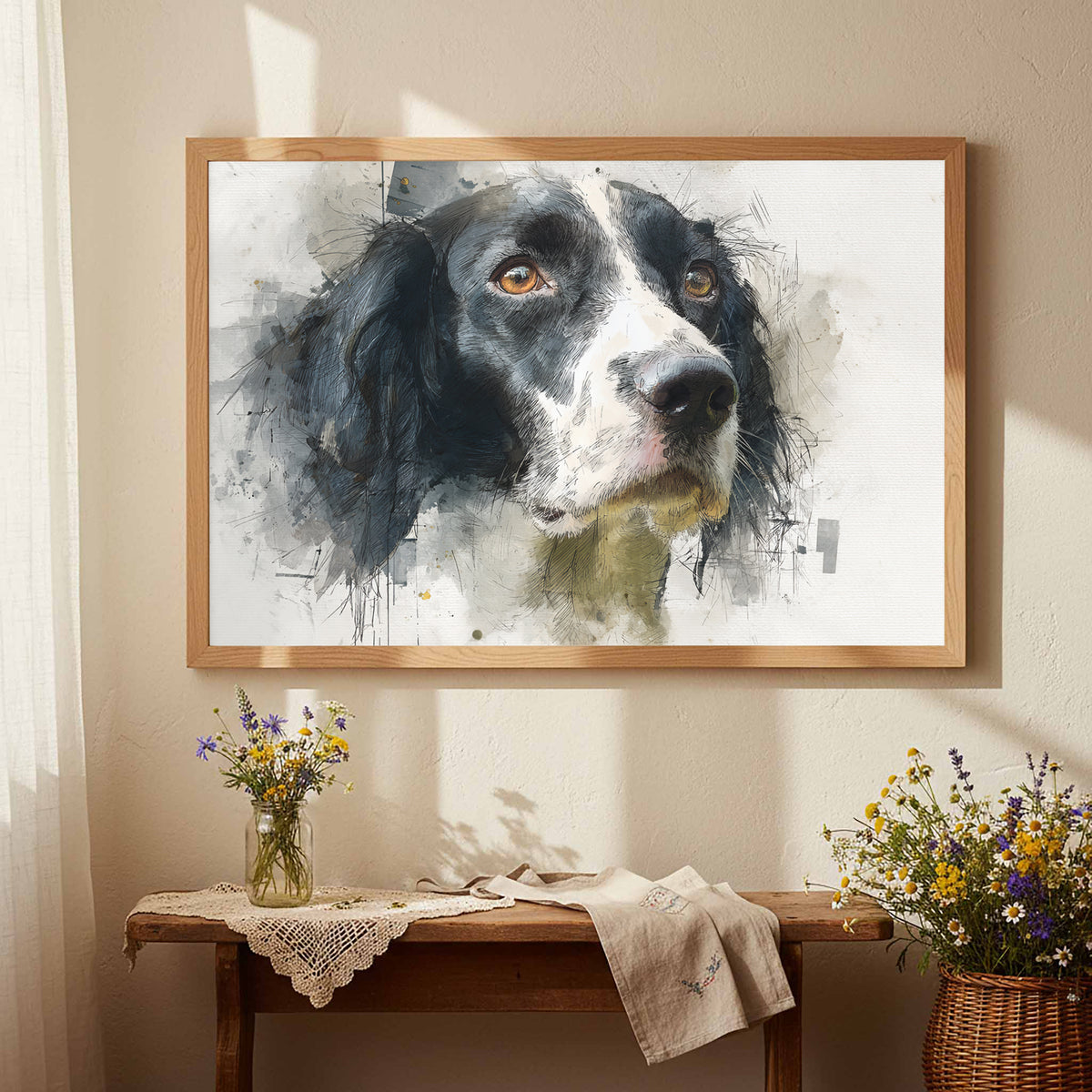 English Springer Spaniel Canvas Print – styled room view 3