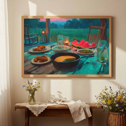 Impressionist Farmhouse Wall Art – styled room view 5
