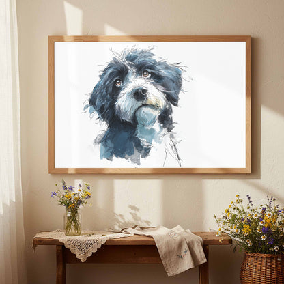 Portuguese Water Dog Canvas Wall Art – styled room view 4