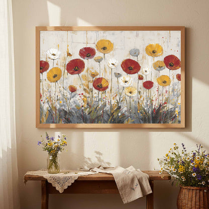 Contemporary Floral Canvas Art – styled room view 4