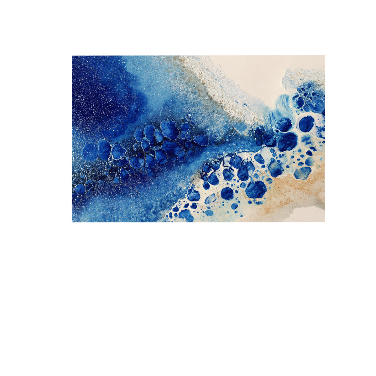 Abstract Blue Canvas Wall Art – styled room view 3