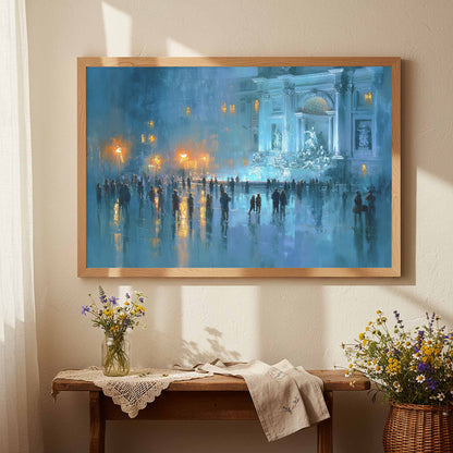 Trevi Fountain Canvas Print – styled room view 4