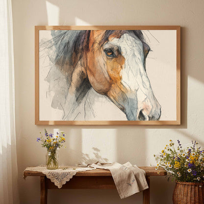 Horse Portrait Canvas Wall Art – styled room view 3