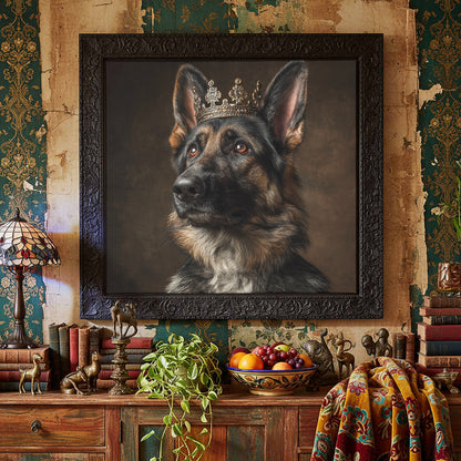 German Shepherd Dog Crown Canvas Print – styled room view 5