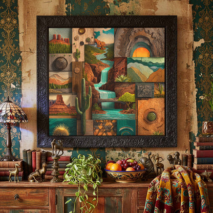 Arizona Desert Landscape Canvas Print – styled room view 5