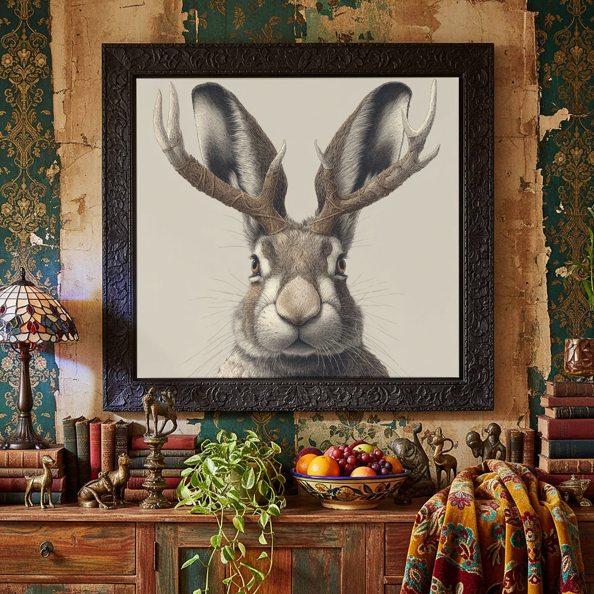 Jackalope Art Print – styled room view 5