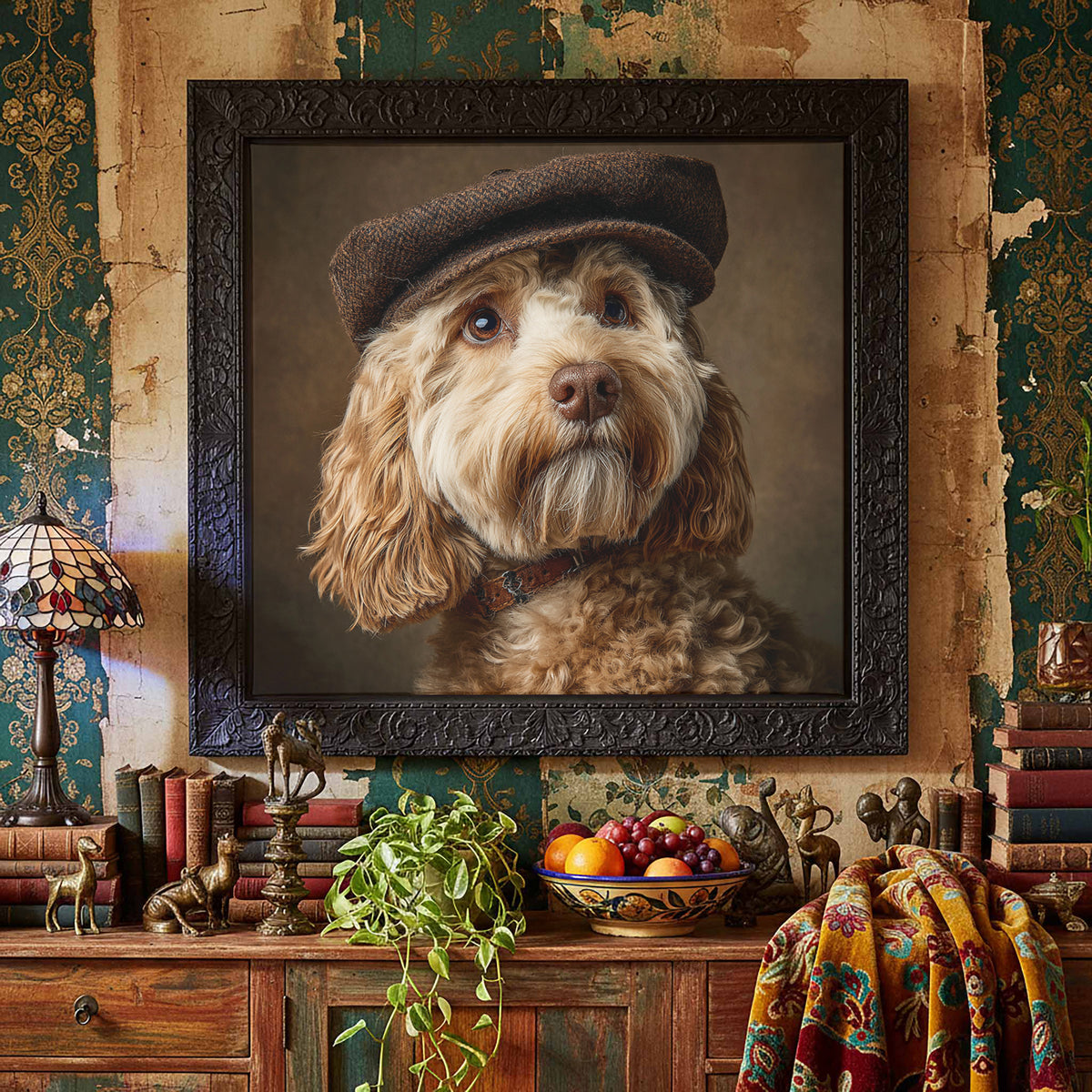 Cockapoo Dog Canvas Print – styled room view 5