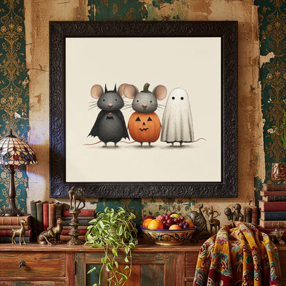 Halloween Mice Wall Art – styled room view 6