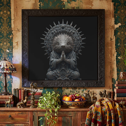 Surreal Porcupine Buddha Canvas Wall Art — product image 7