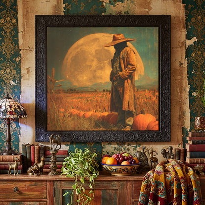 Halloween Cowboy Canvas Print – styled room view 5