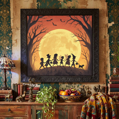 Halloween Trick or Treat Canvas Wall Art – styled room view 4