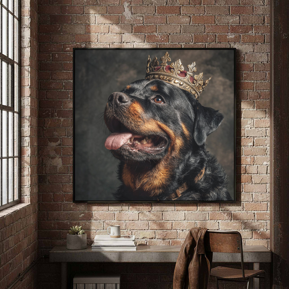 Rottweiler King Canvas Print – styled room view 4