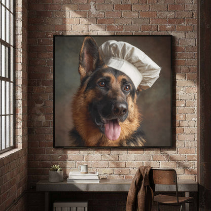 German Shepherd Chef Canvas Print – styled room view 5