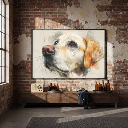 Golden Retriever Canvas Wall Art – styled room view 5