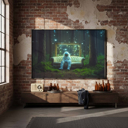 Astronaut Forest Canvas Print – styled room view 4