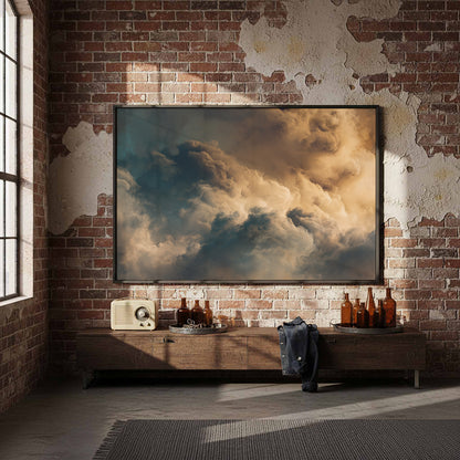 Abstract Cloud Wall Art – styled room view 5