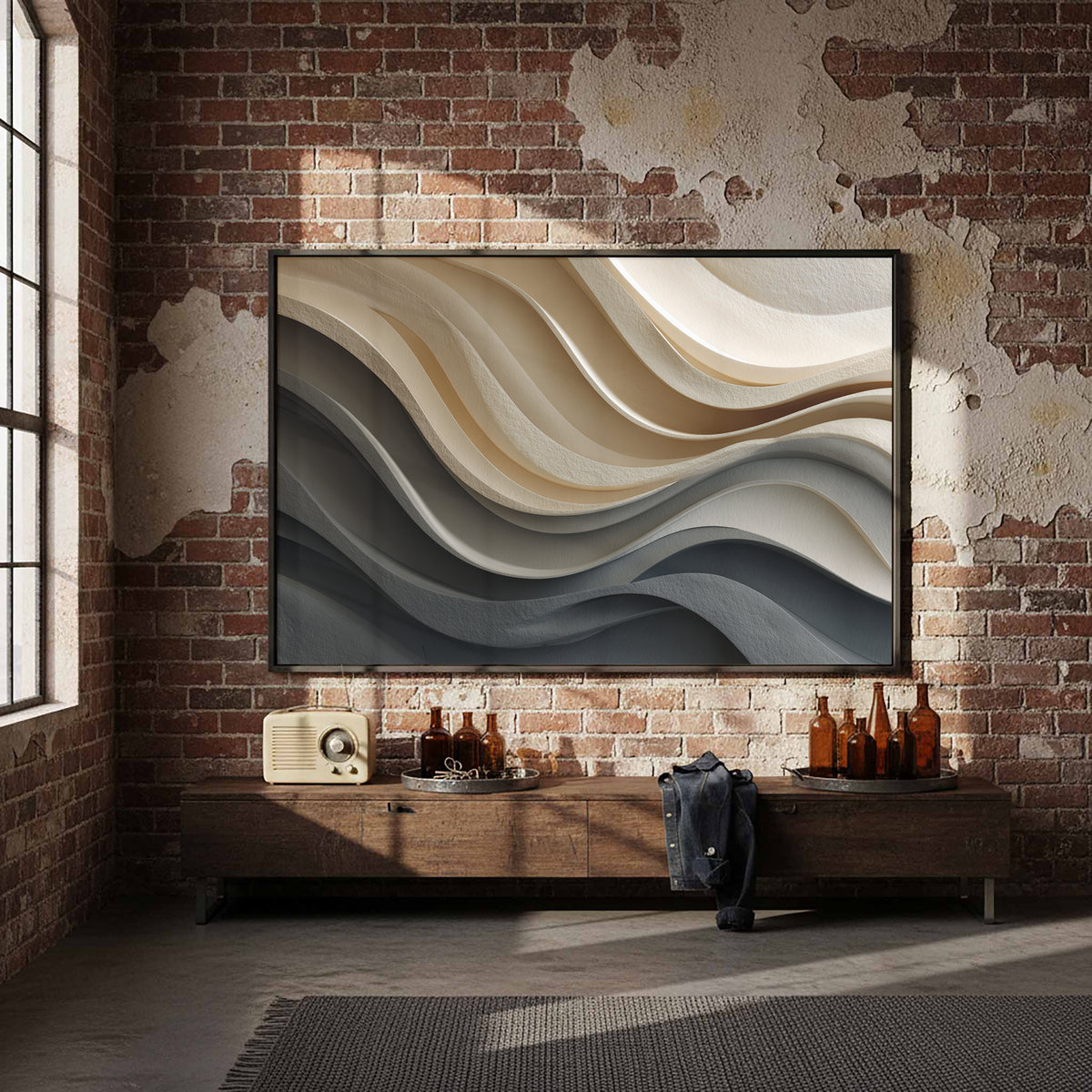 Abstract Sculptural Wall Art – styled room view 5