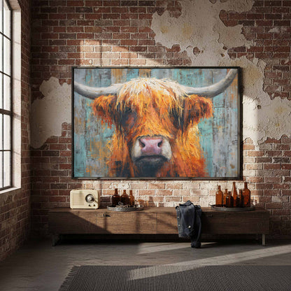 Highland Cow Wall Art – styled room view 5