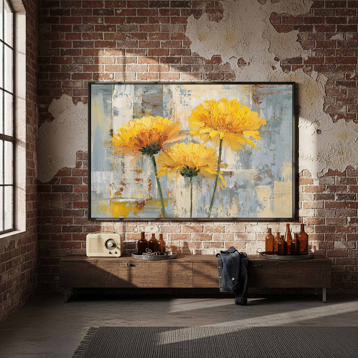 Abstract Yellow Flower Canvas Art — product image 6
