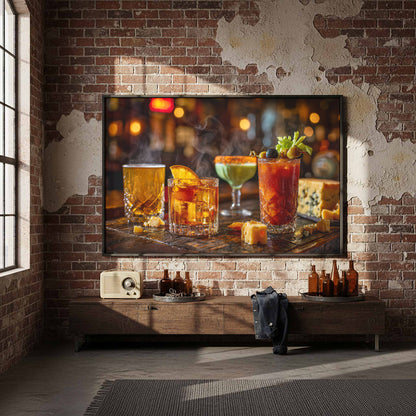 Wisconsin Tavern Cocktail Wall Art – styled room view 4