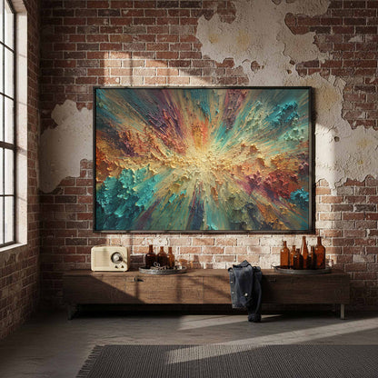 Abstract Burst Canvas Wall Art – styled room view 4