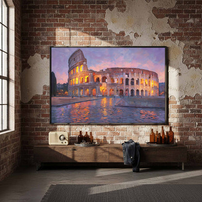Colosseum Sunset Canvas Print – styled room view 5