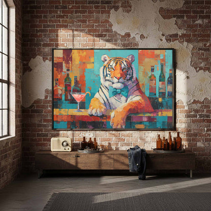 Tiger Bar Portrait Wall Art – styled room view 5