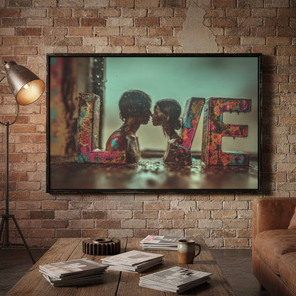 LOVE Letter Canvas Art – styled room view 4