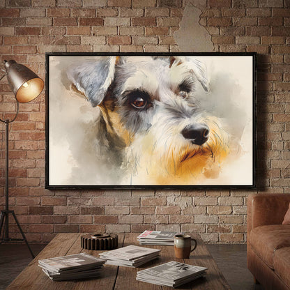 Miniature Schnauzer Canvas Art – styled room view 4