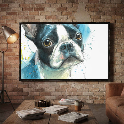 Boston Terrier Watercolor Canvas Art — product image 6