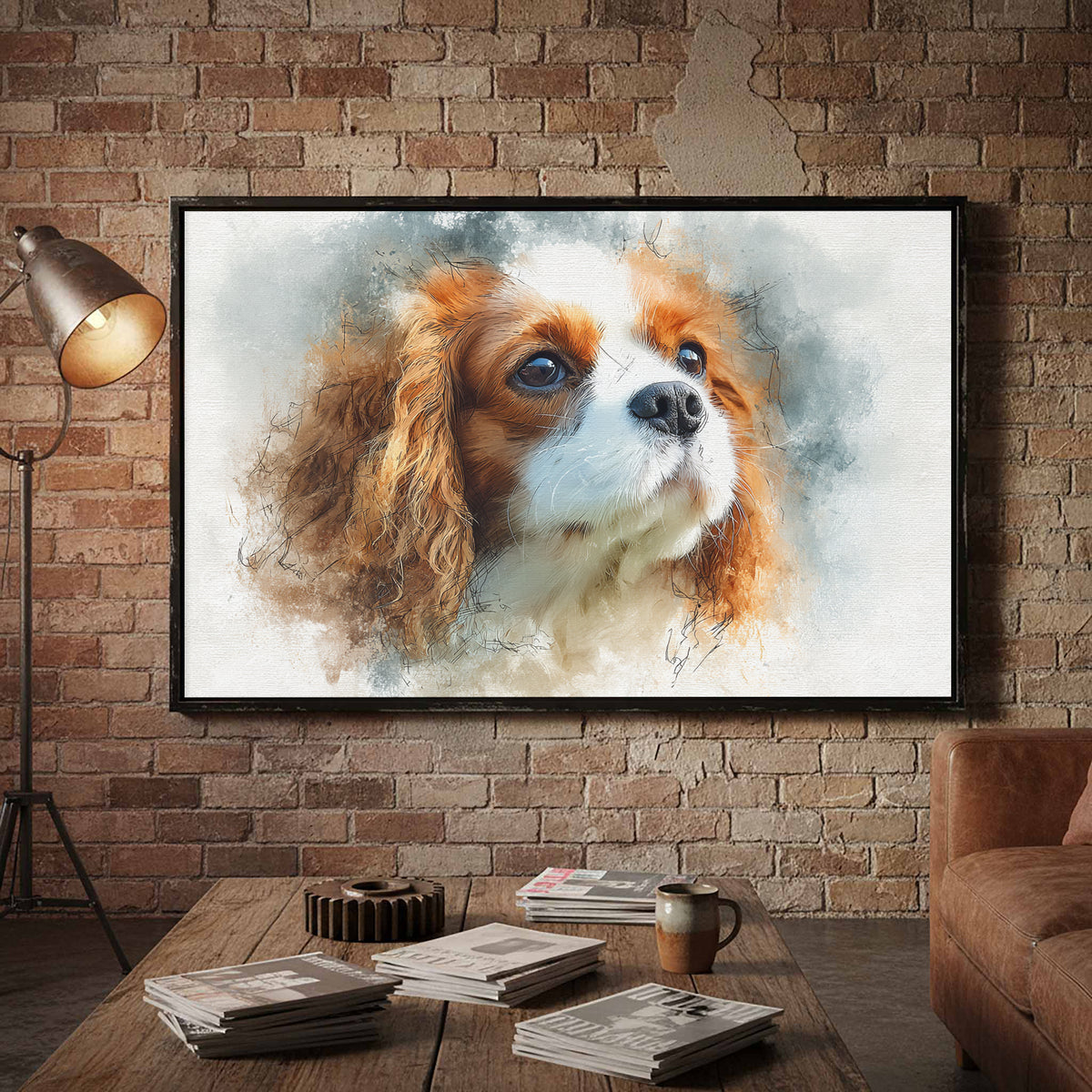 Cavalier King Charles Spaniel Canvas – styled room view 5