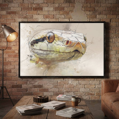 Snake Portrait Canvas Wall Art – styled room view 5