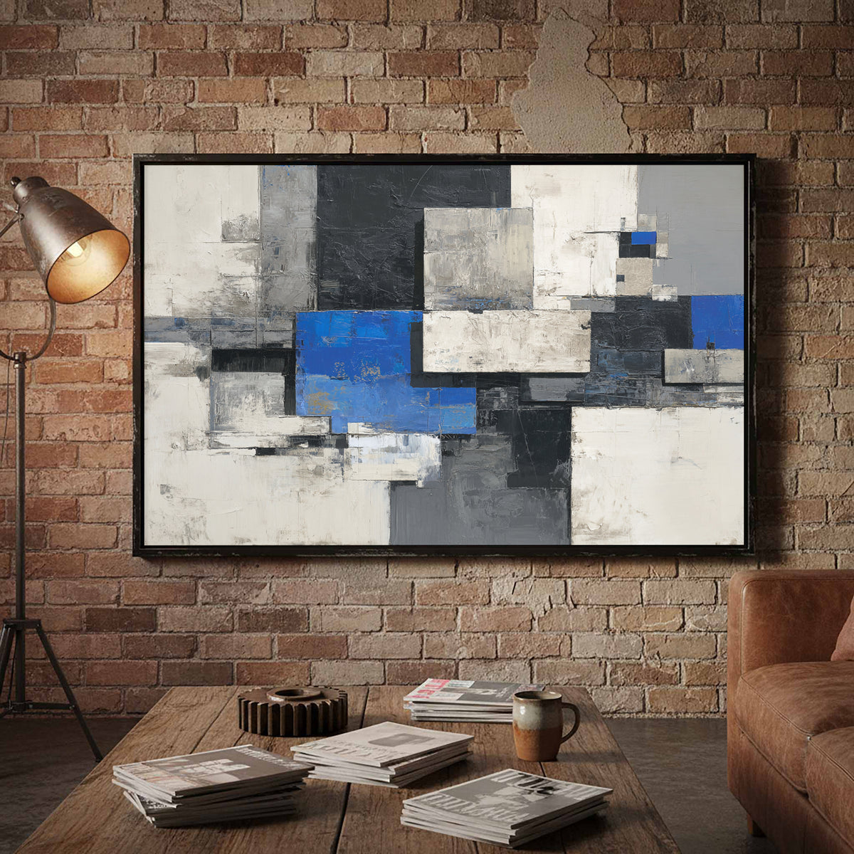 Modern Abstract Wall Art – styled room view 2