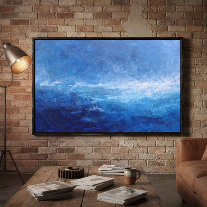 Abstract Ocean Canvas Print – styled room view 4