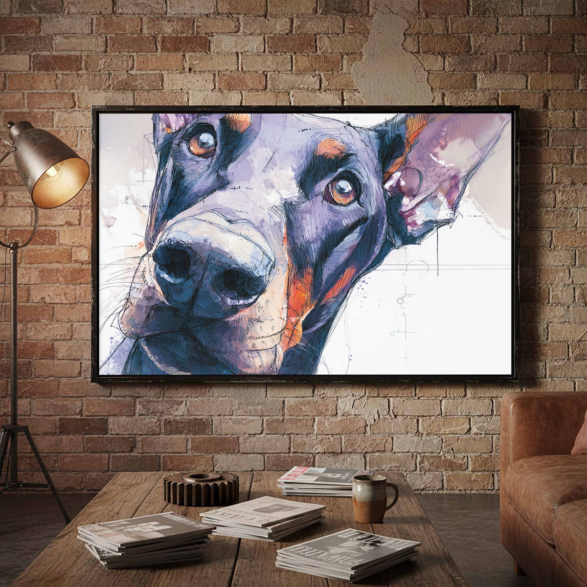 Dobermann Dog Portrait Canvas Art — product image 6