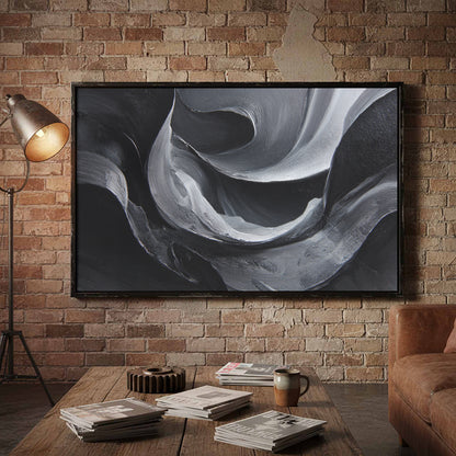 Abstract Monochrome Figure Wall Art – styled room view 6