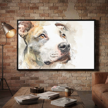 Pit Bull Terrier Canvas Wall Art – styled room view 4