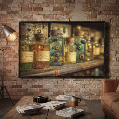 Gothic Specimen Jar Wall Art – styled room view 4