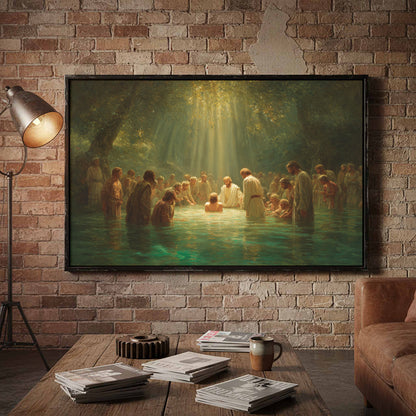 Baptism of Jesus Canvas Wall Art – styled room view 3