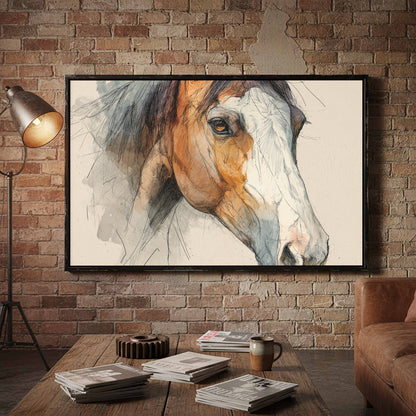 Horse Portrait Canvas Wall Art – styled room view 4