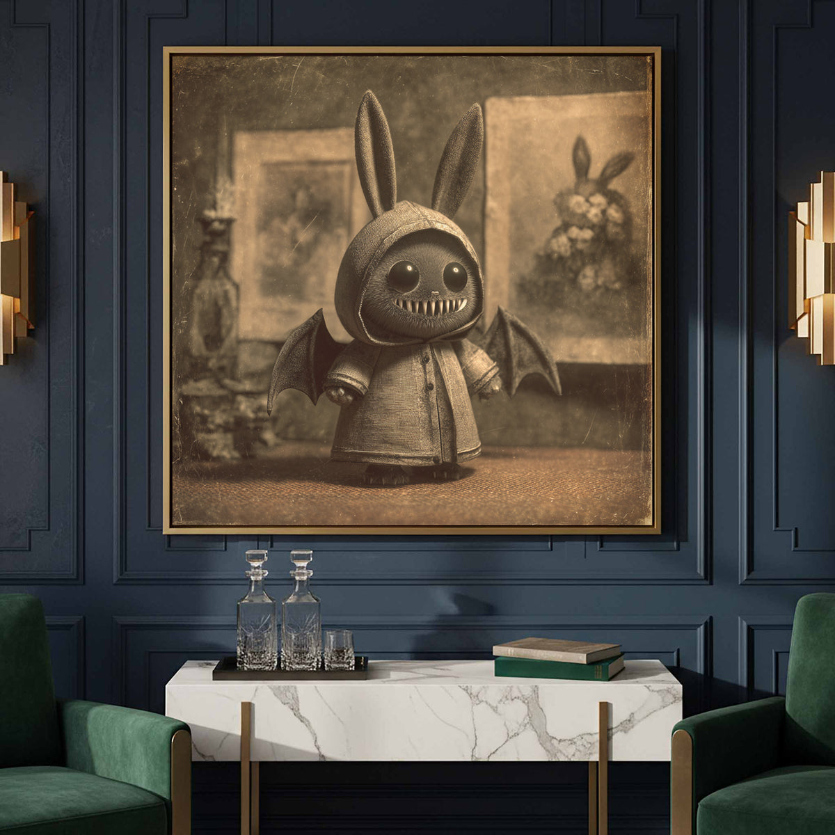 Gothic Monster Art Print – styled room view 5