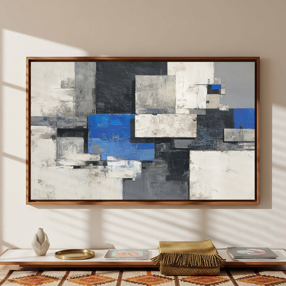 Modern Abstract Wall Art – styled room view 3