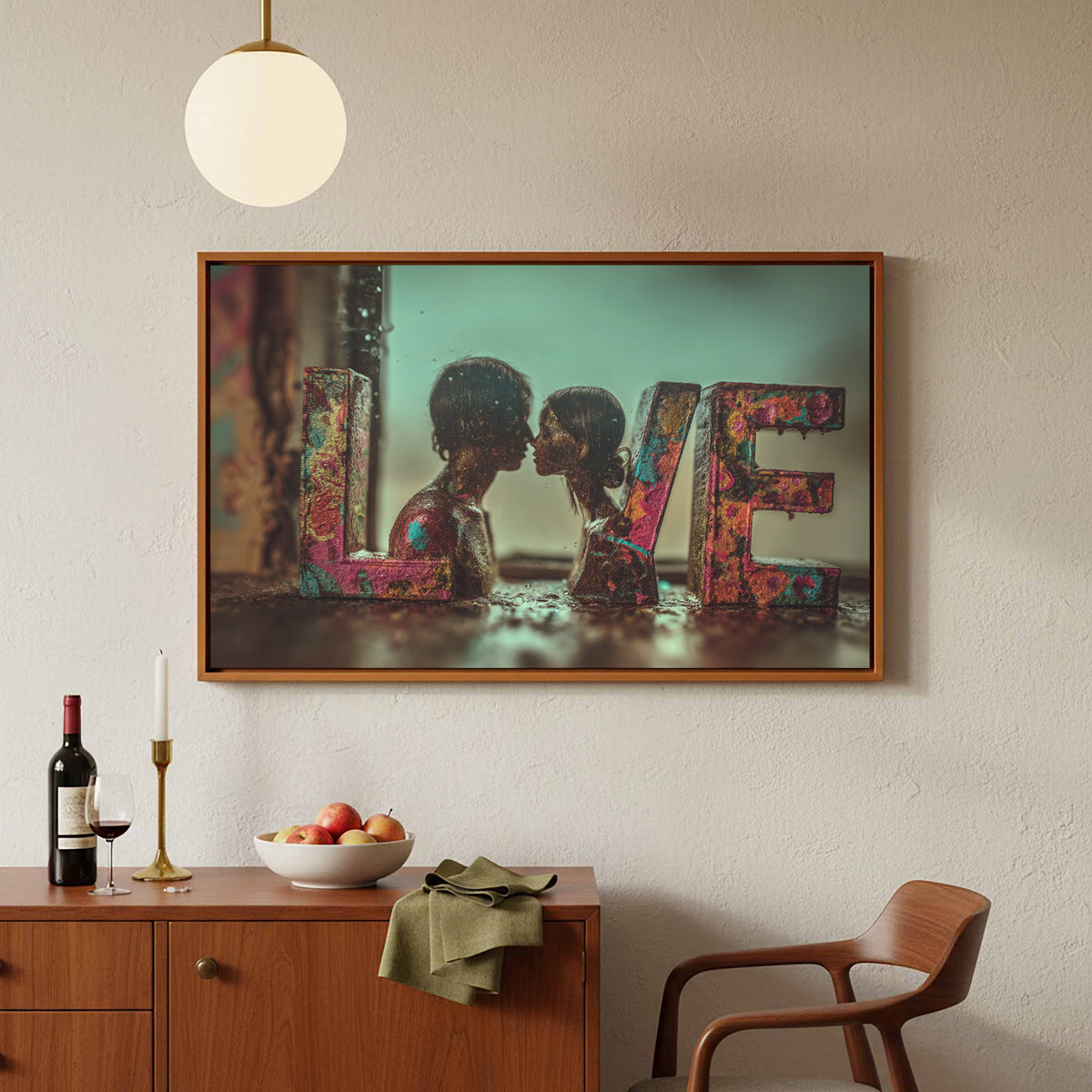 LOVE Letter Canvas Art – styled room view 5